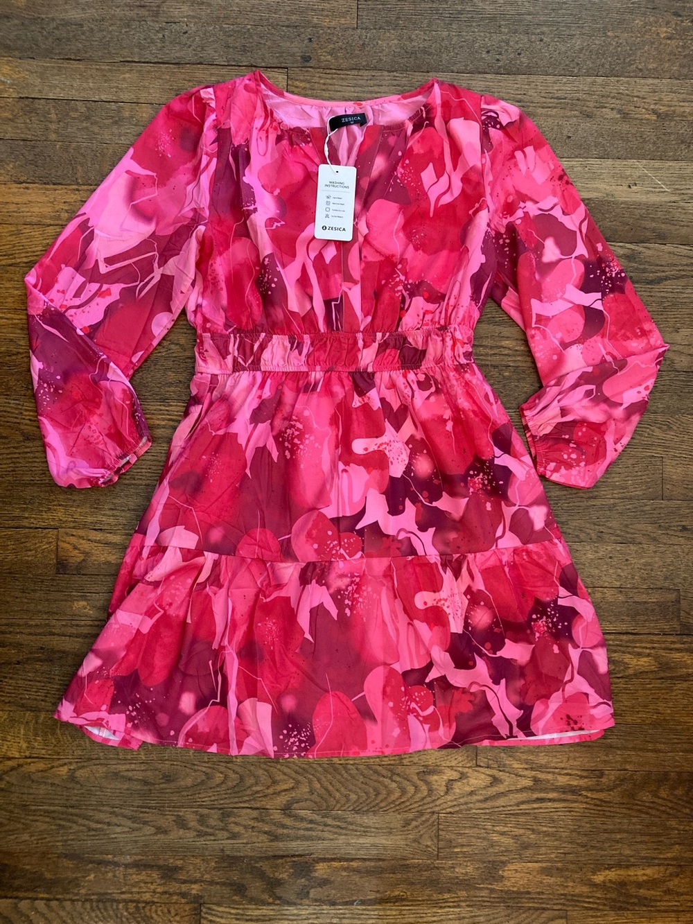 Fuchsia & Magenta Floral Tiered Midi Dress by Z Supply